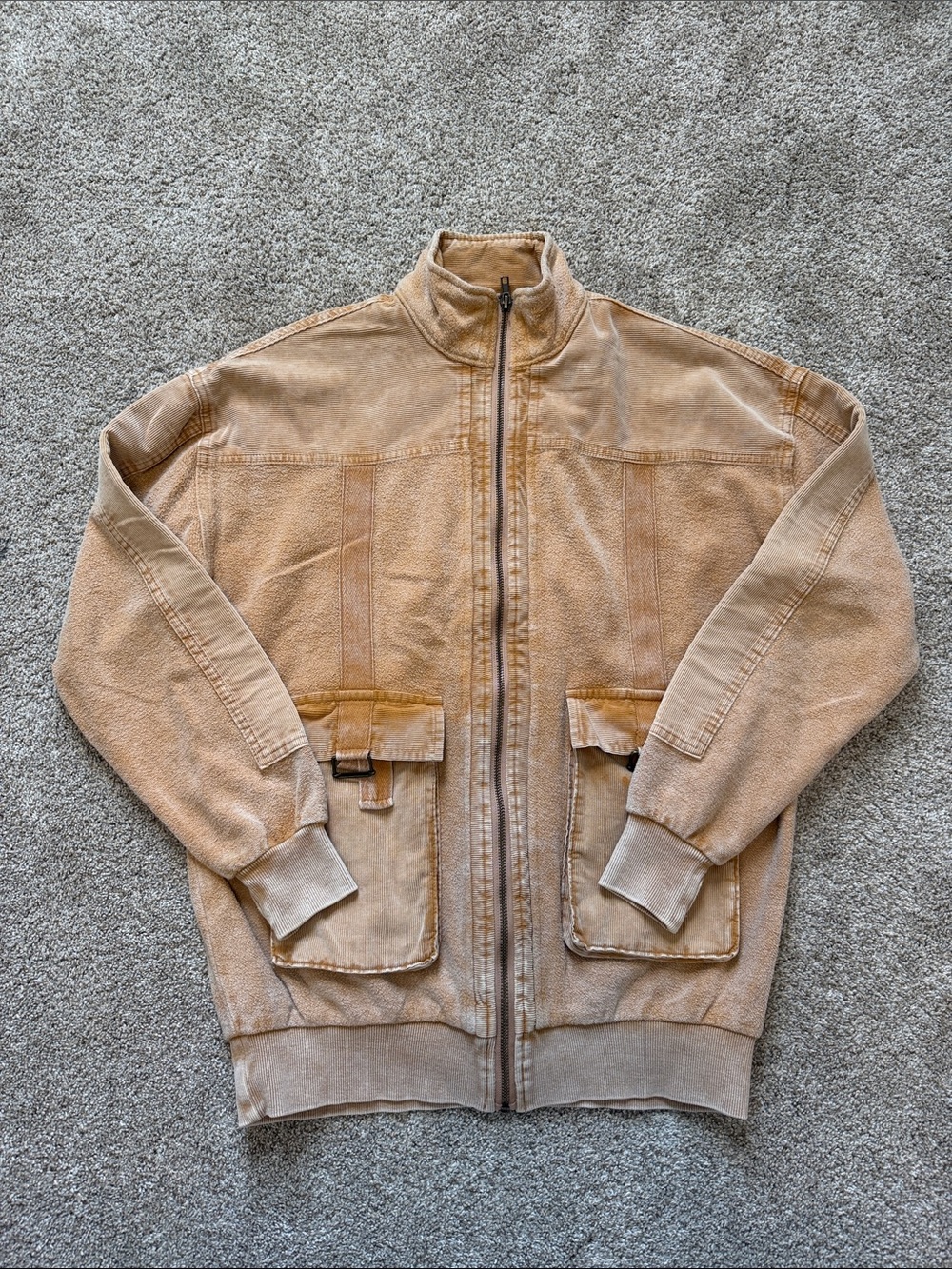 Forever 21 Women's Tan Utility Zip Jacket